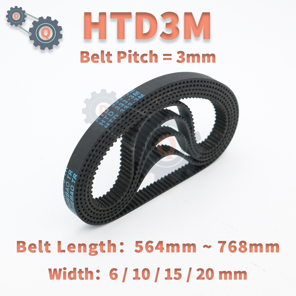 Timing Belt - HTD3M Belt Length 564mm to 768mm