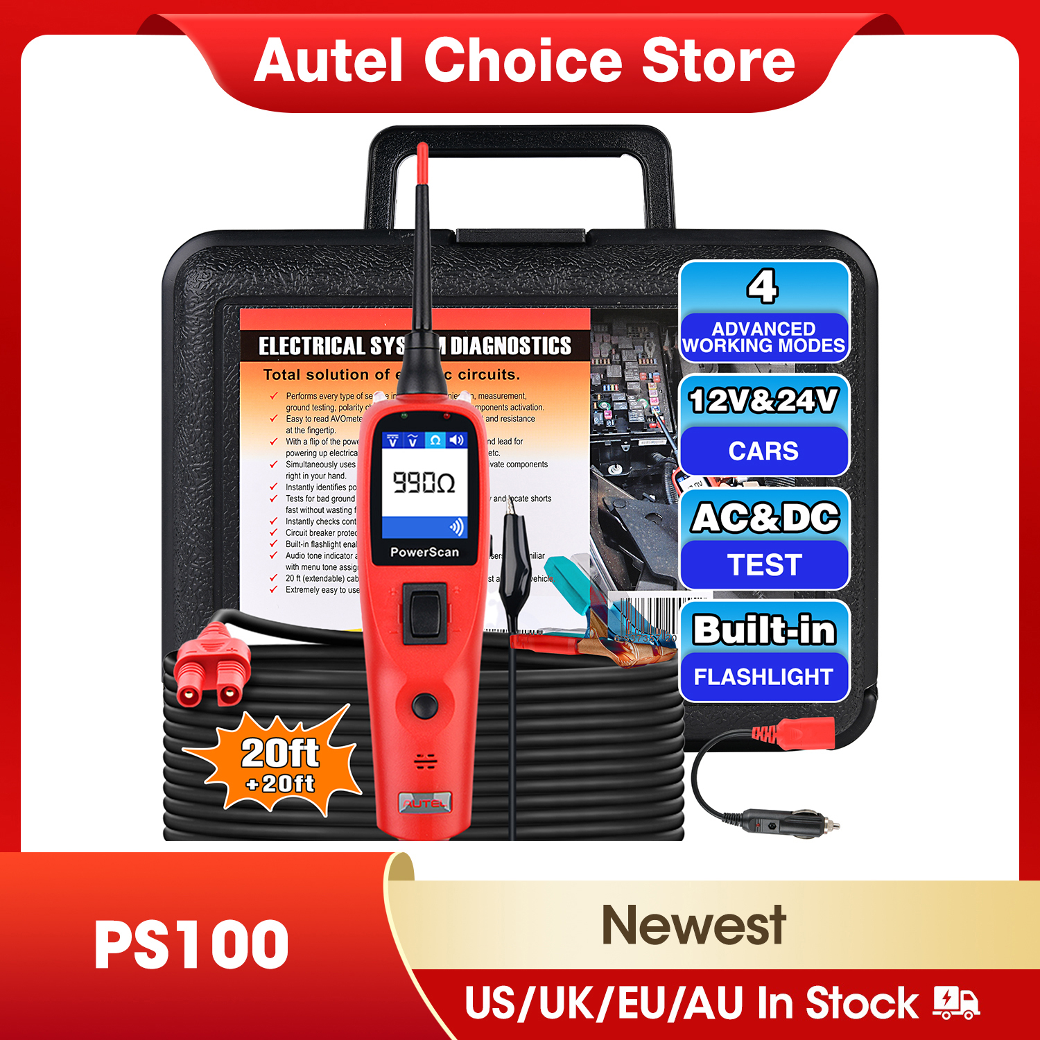 3D Printing Online - Autel PowerScan PS100 12V 24V Electrical