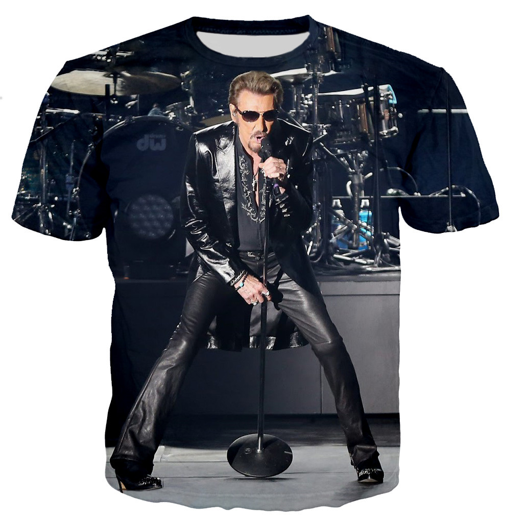 Johnny Hallyday 3D Printed T-s - 3D Printing Online avaliação e preço