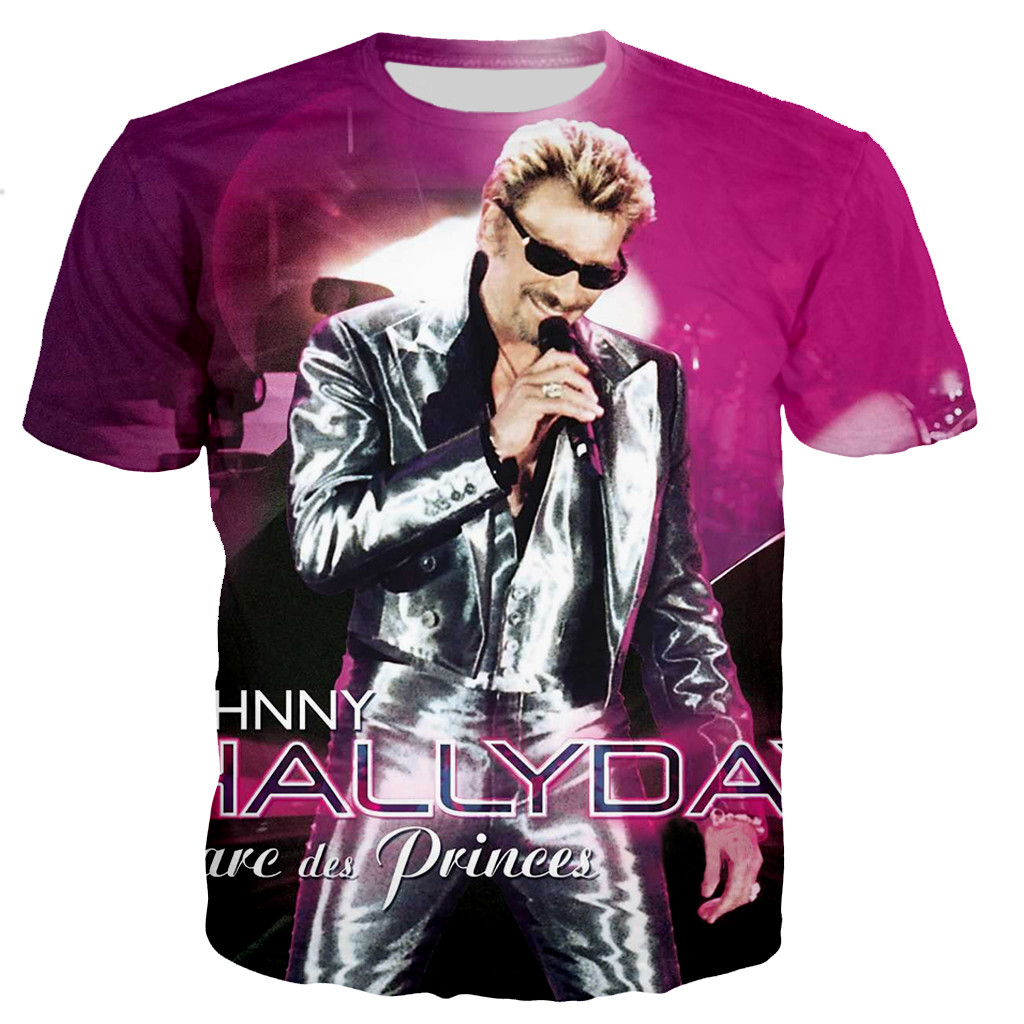 Johnny Hallyday 3D Printed T-s - 3D Printing Online avaliação e preço