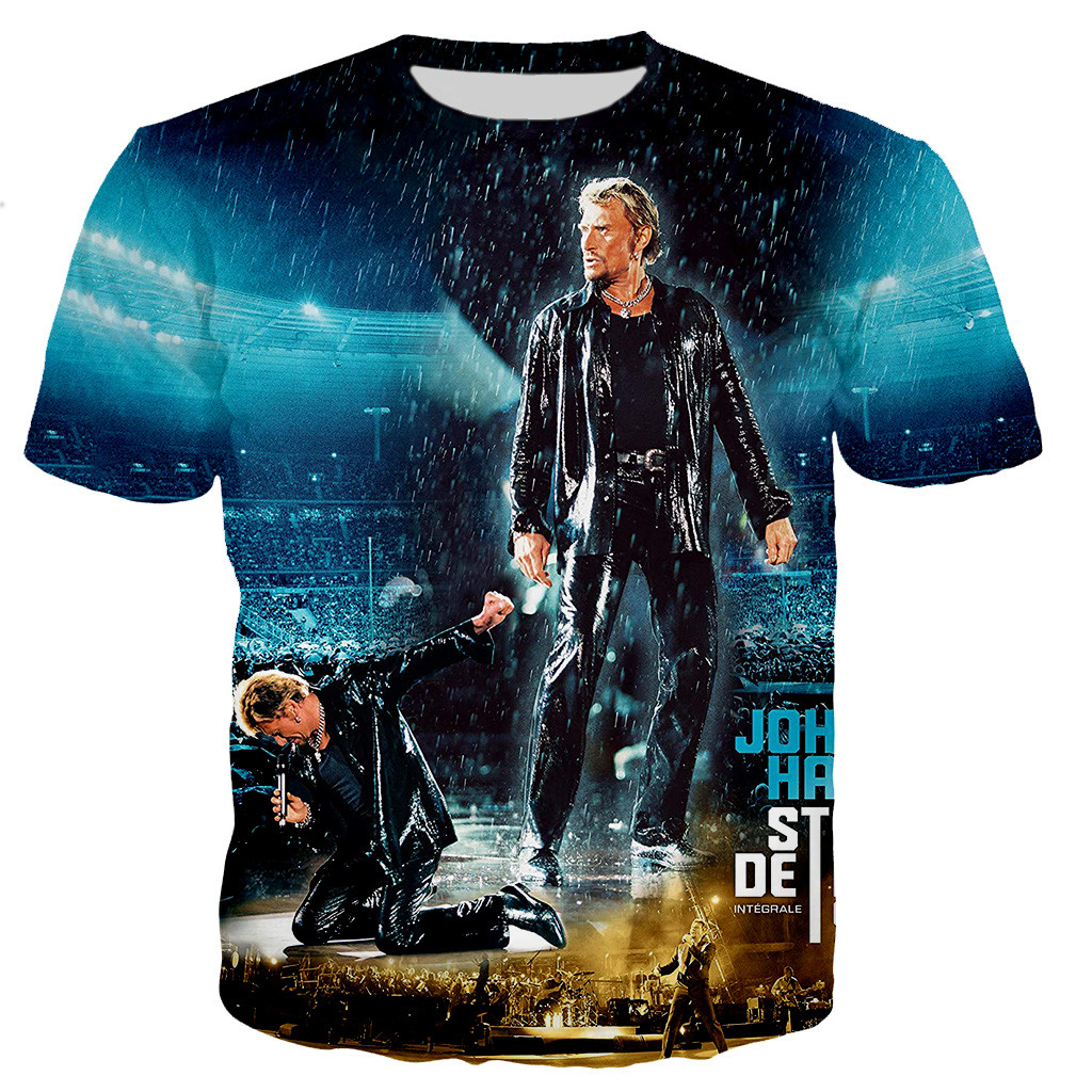 Johnny Hallyday 3D Printed T-s - 3D Printing Online avaliação e preço