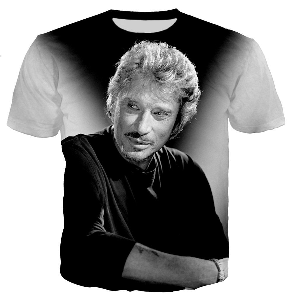 Johnny Hallyday 3D Printed T-s - 3D Printing Online avaliação e preço