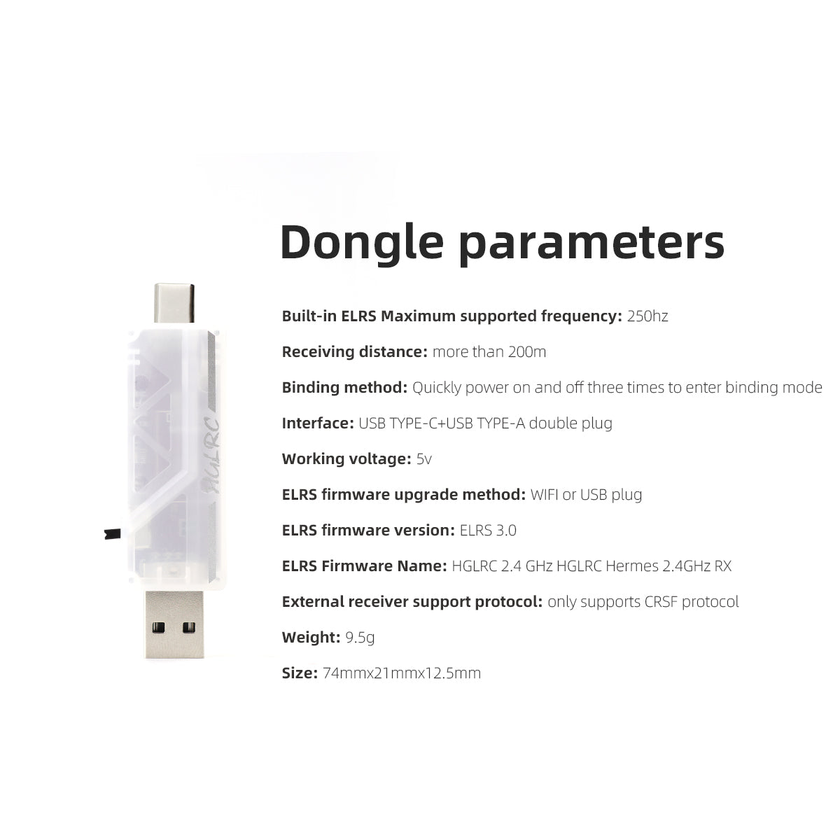 HGLRC Wireless Dongle ELRS 2.4 - 3D Printing Drone avaliação e preço