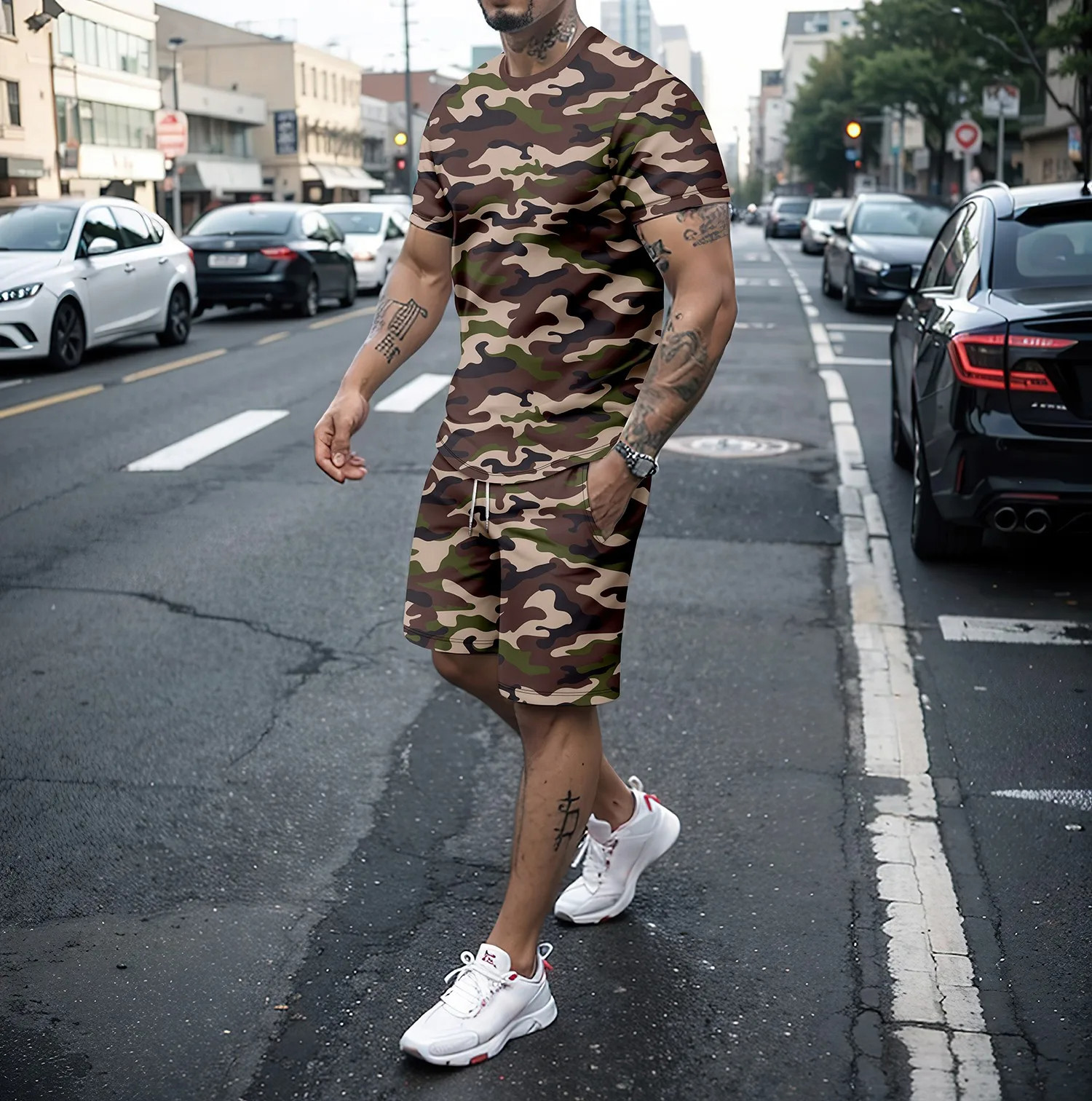 Camouflage Outdoor Tracksuits  - 3D Printing Jersey avaliação e preço