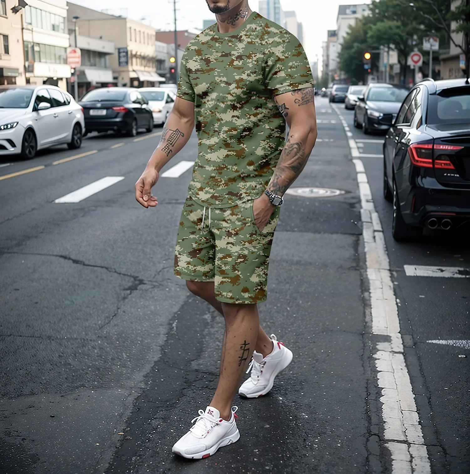 Camouflage Outdoor Tracksuits  - 3D Printing Jersey avaliação e preço