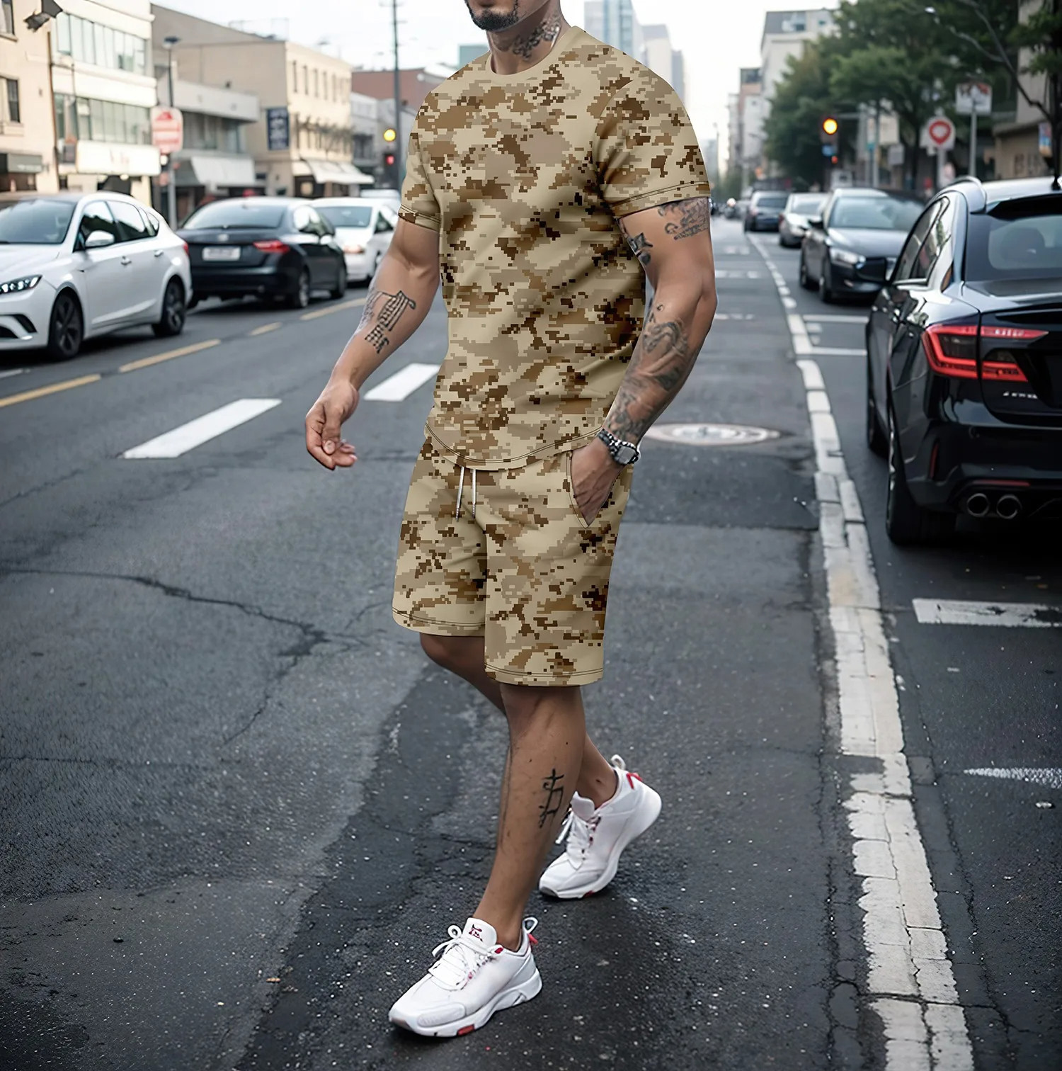 Camouflage Outdoor Tracksuits  - 3D Printing Jersey avaliação e preço